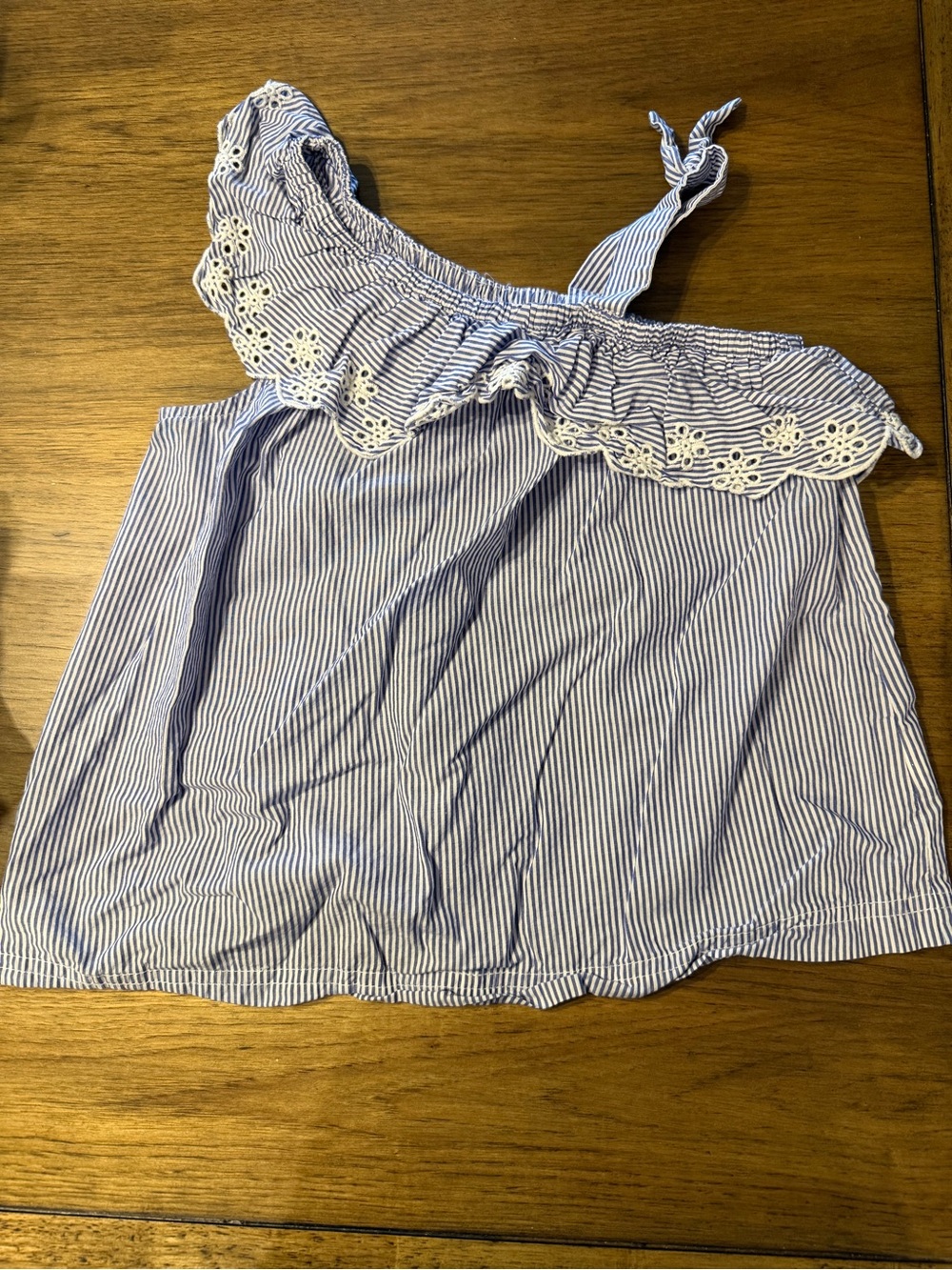 Cat & Jack Blue and White Striped Off-Shoulder Top